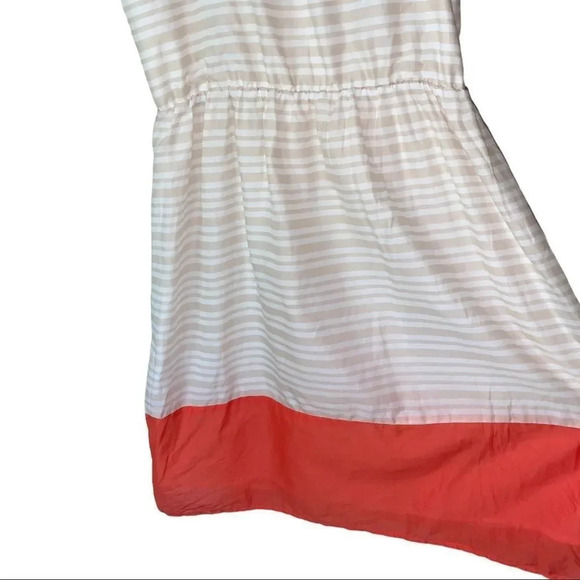 Old Navy Dress Striped Halter Tan White Orange - Picture 7 of 11